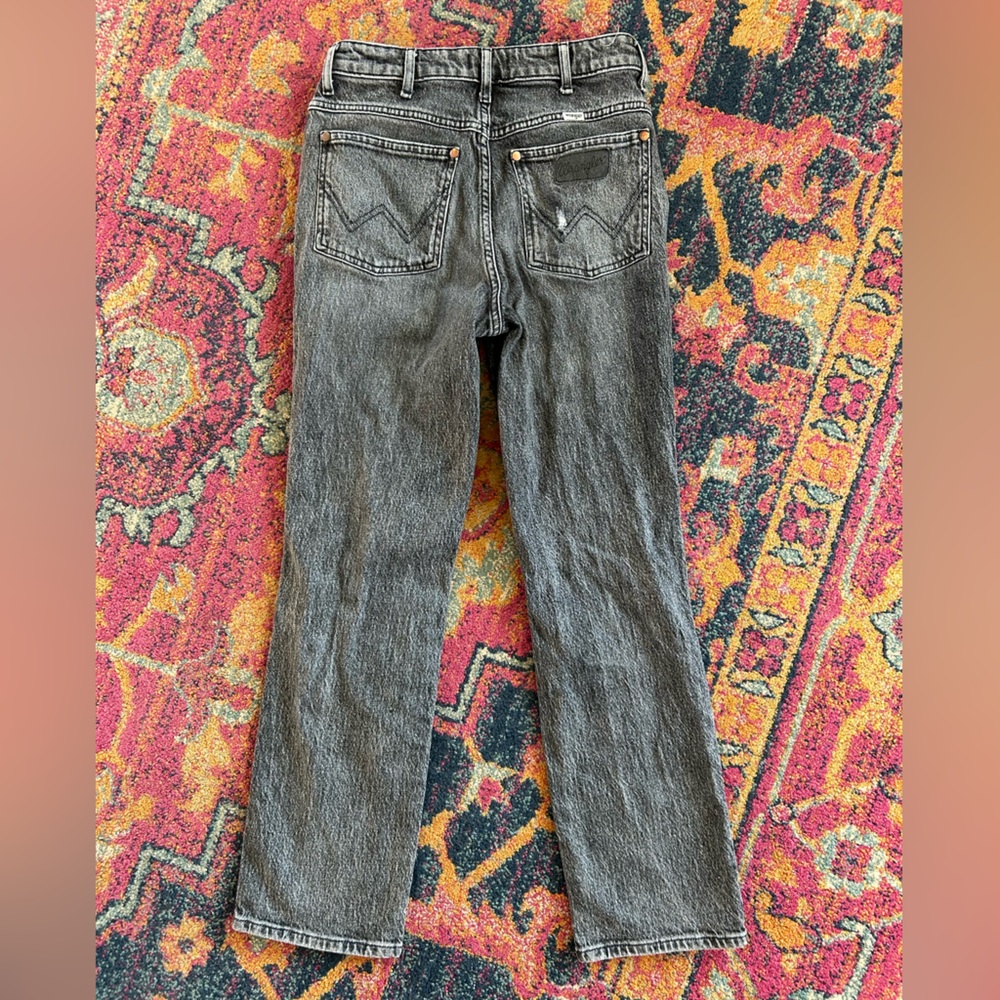 Wrangler | Women’s Black Wash Wild West 603 Distressed Straight Leg Jeans Sz 26 - Picture 6 of 16